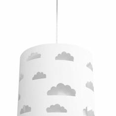 Lustre Infantil Pendente Nuvens Recortes Cinza 25x25