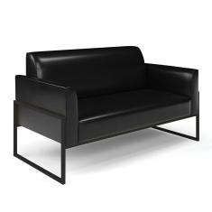 Sofá Namoradeira Base Industrial Alta Preto Marisa Corano D03 - D\`rossi Cor Preto