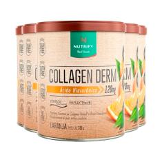Kit 5 Collagen Derm Ácido Hialurônico Laranja Nutrify 330g