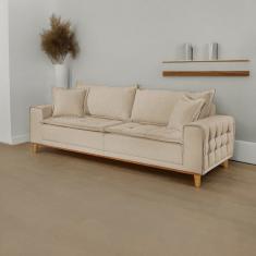 Sofá Fixo 2 Lugares Luxo 160 cm Orfeu Bege