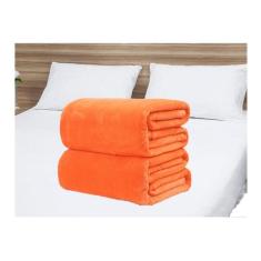 Jogo De Lençol Microfibra Casal Padrão 3Pcs+ Manta Laranja