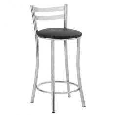 Banqueta Média em Aço para Cozinha com Encosto - Unimóvel