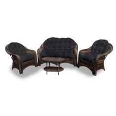 Conjunto de Sofá Fibra Sintética Janaína - 1 Sofá 2L + 2 Poltronas + 1