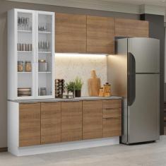 Armário de Cozinha Completa 270cm Stella Madesa 11, Branco/Rustic