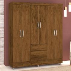 Guarda-Roupa Casal San Diego 6 Portas 2 Gavetas Imbuia Rústico - Panor