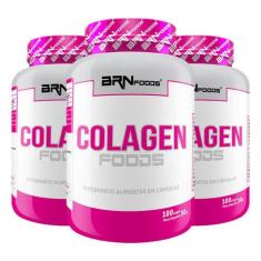 Kit 3x Colágeno Hidrolisado - 100 Capsulas - Brn Foods - Br Nutrition 