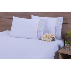 Jogo Lençol 3 Peças Viúva 180 Fios 40Cm Altura Fios Lese