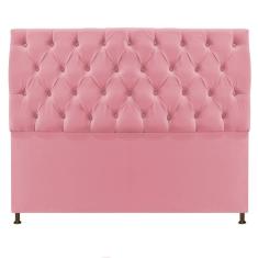 Cabeceira Sofia 195cm King Size Suede Rosa Bebê