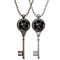 OFFbb-USA Logotipo Fundo Preto Substância Perigosa Colar Pingente Joias Decoração Casal