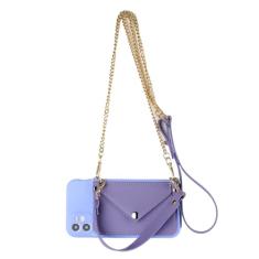 Capa de telefone tipo carteira com corrente crossbody portátil para Samsung S22 Note 20 Ultra 10 Lite S20 S21 A21S 51 71 31 41 50 70 12 A32 42 A52 72, roxa, para Samsung S22 Plus