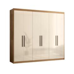 Guarda Roupa 6 Portas Casal Cancún Amêndola Off White - Mais de Casa
