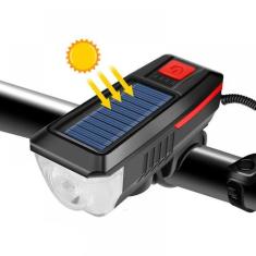 Farol de Bicicleta LED T6 600 Lumens Solar e USB 2000mAh - Relet