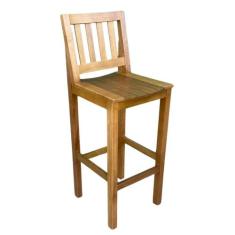 Banqueta Alta de Madeira com Encosto Confort Banco Alto Cadeira Balcão