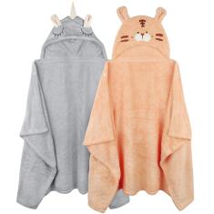 Toalha de banho para bebês FUBANRAY com capuz absorvente 50x80cm, pacote com 2