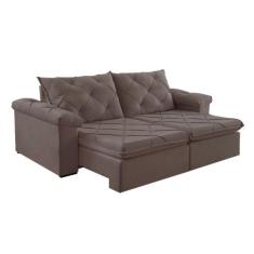 Sofá Retrátil e Reclinável Corniso 2,34M Veludo - Blossom Casa, Marrom