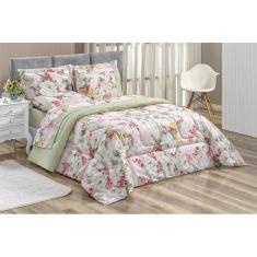 Kit Edredom Naturalle Queen 3 Peças Micropercal Verde Killy