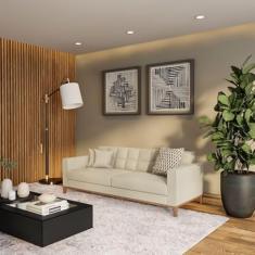 Sofá 3 Lugares Skagen Capitonê Bege