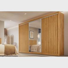 Guarda Roupa Casal Ripado Com Espelho - York-peroba - Móveis Europa