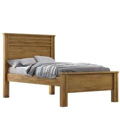 Cama Solteiro Com Painel Ripado - Rivera-cumaru - Móveis Novo Horizonte