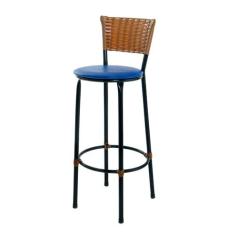 Banqueta Banco Alto Com Assento Confortavel E Encosto De Junco - EJC E