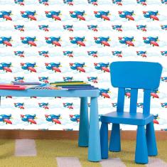 Papel de Parede Infantil Auto Adesivo Lavável Avião