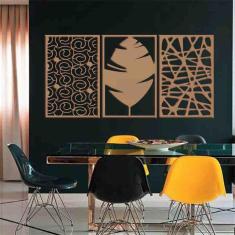 Quadro Decorativo Abstrato 3Mm  Vazado - Mdf/Cru