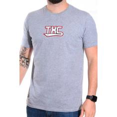 Camiseta txc Brand Masculina Manga Curta Cinza Logo Relevo