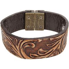 Pulseira Fabricada em Couro Bordado - Pyramid Country 16965