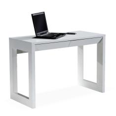 Escrivaninha Viena Univ 110 Cm Tampo De Madeira Com Laca Branca Acetinada