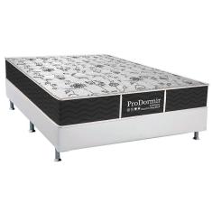 Cama Box Casal: Colchão Molas Bonnel Probel Prolastic ProDormir Sleep + Base CRC Courano White(138x188)