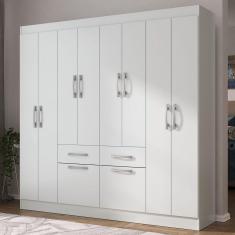 Guarda-roupa Casal 8 Portas 2 Gavetas 2 Basculante - Yescasa Branco