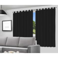 Cortina Blackout Preto - 280X220Cm - Com Alça para Varão - Vida Pratik