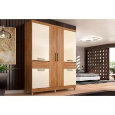 Guarda Roupa Casal 6 Portas e 2 Gavetas Mauá Amendola/Off White - Demóbile