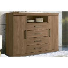 Cômoda de Quarto Master c/ 2 Portas 1 Nicho e 4 Gavetas Jatobá - Santos Andirá