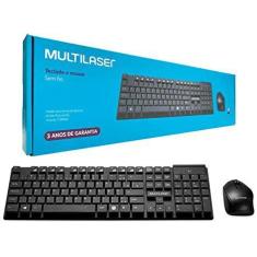 Teclado e Mouse Sem Fio 2.4GHZ com teclado Flutuantes Preto Multilaser