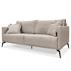 Sofá 2 Lugares 160cm Pés De Metal Vecchia S06 Linho Areia - Mpozenato