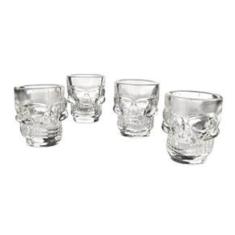 Conjunto de Copos Dose Caveiras em Relevo