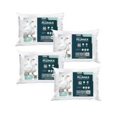 Kit com 4 Travesseiros Enchimento de Plumas Sinteticas - Fibrasca