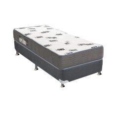 Cama Box Solteiro: Colchão Espuma D33 Ortobom Light + Base Crc Camurça Gray(88X188)