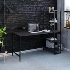 Escrivaninha Mesa Escritório com Estante Estilo Active 4 Prateleiras 1