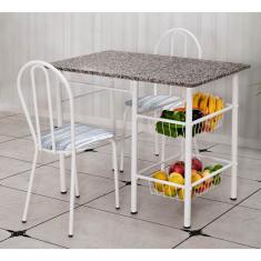 Conjunto de Mesa com 2 Cadeiras Alice Linho