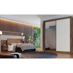 Roupeiro Zurique 1 Porta Espelhada 100 MDF