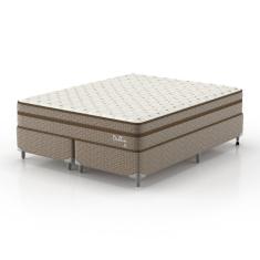 Conjunto Cama Box Queen Dublin 158x198x61cm Montreal Marrom