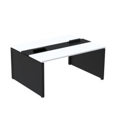 Mesa de Plataforma Dupla para 2 Pessoas Corporativa 130x120/2p Branco/Preto