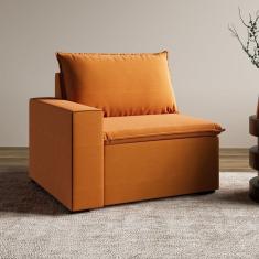 Sofá Modular com Braço Esquedo 105cm Zen Cabecasa Madeiramadeira Mostarda