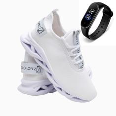 Tênis Masculino Gmm Shoes Esporte Caminhada Academia Dia a Dia + Relógio-Masculino
