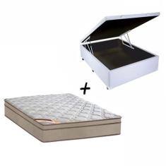 Cama Box Baú Casal + Colchão Molas Castor Revolution Tecnopedic 138x18