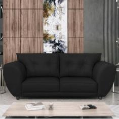 Sofá 2 Lugares Tulipa Sintético - Amarena Móveis, Preto