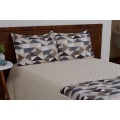 Jogo De Cama Cobre Leito Casal 4 Peças Com Xale Estampado Lançamento -
