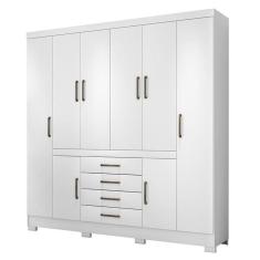 Guarda Roupa Casal New Realce 8 Portas E 4 Gavetas Branco - Demóbile Branco
